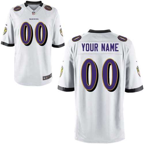 Men Nike Baltimore Ravens Customized White Team Color Stitched NFL Game Jersey,We sell and wholesale Men Nike Baltimore Ravens Customized White Team Color Stitched NFL Game Jersey on line form chian!